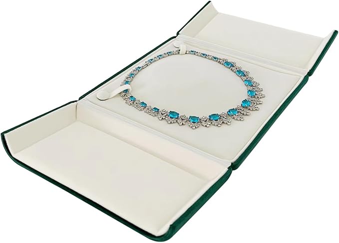 Estuche Joyero Terciopelo Verde para Collar Grande miniatura 4