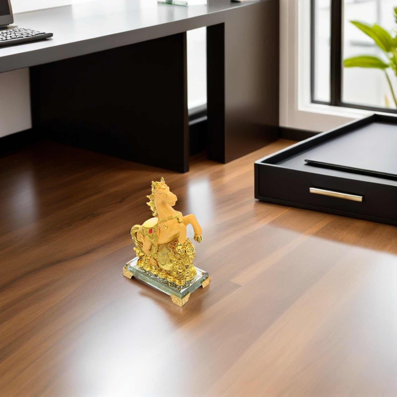 Generic Koń figurka zodiaku rok dekoracja na biurko szczęście statua ozdoba na deskę rozdzielczą samochodu Feng Shui figurka zwierzątko