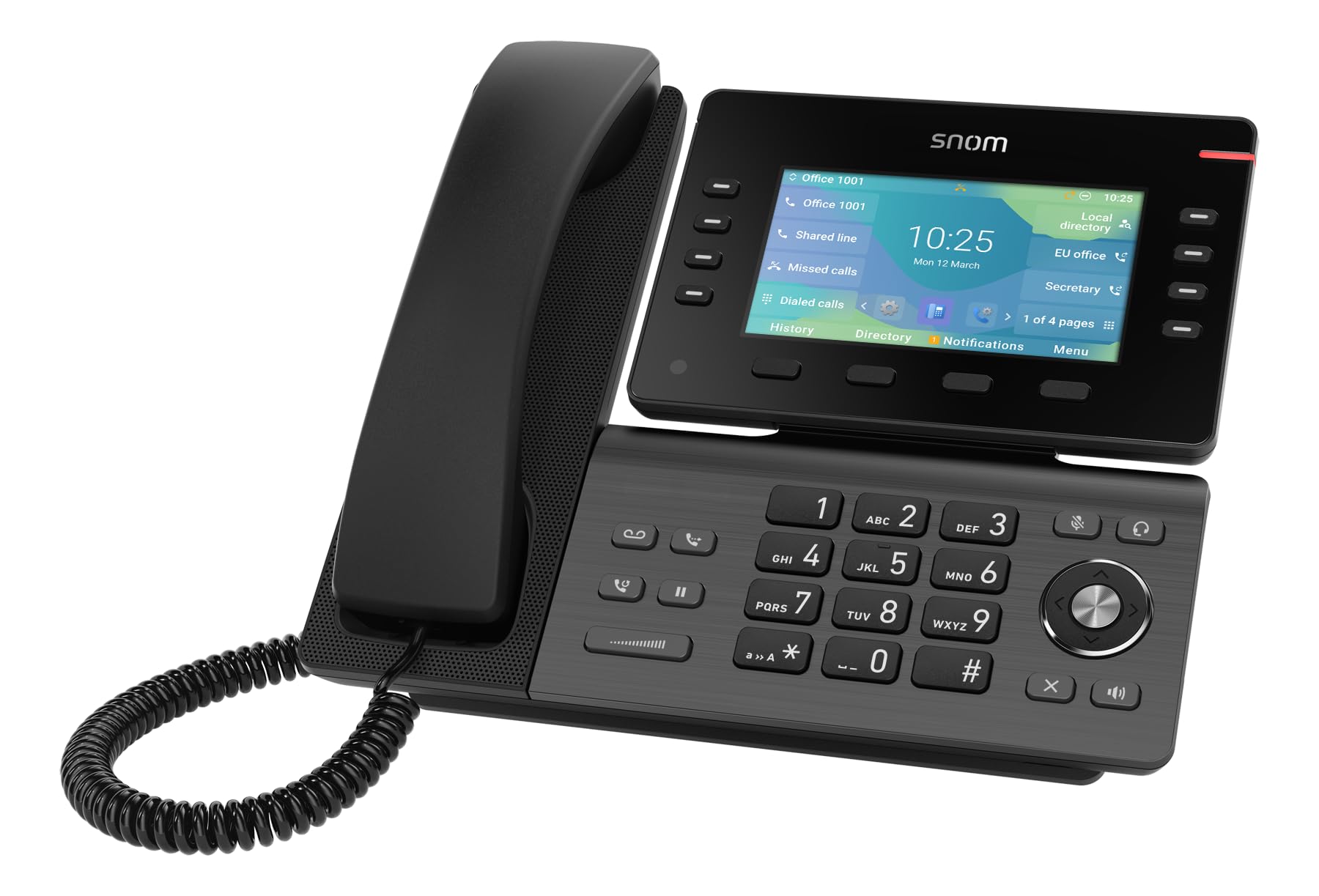Snom D862 TeléFono Fijo IP - Pantalla Color IPS 5 Inclinable, 8 Teclas Programables, Conexión USB 2.0 - TeléFono Fijo Moderno para Oficina con Reducción De Ruido