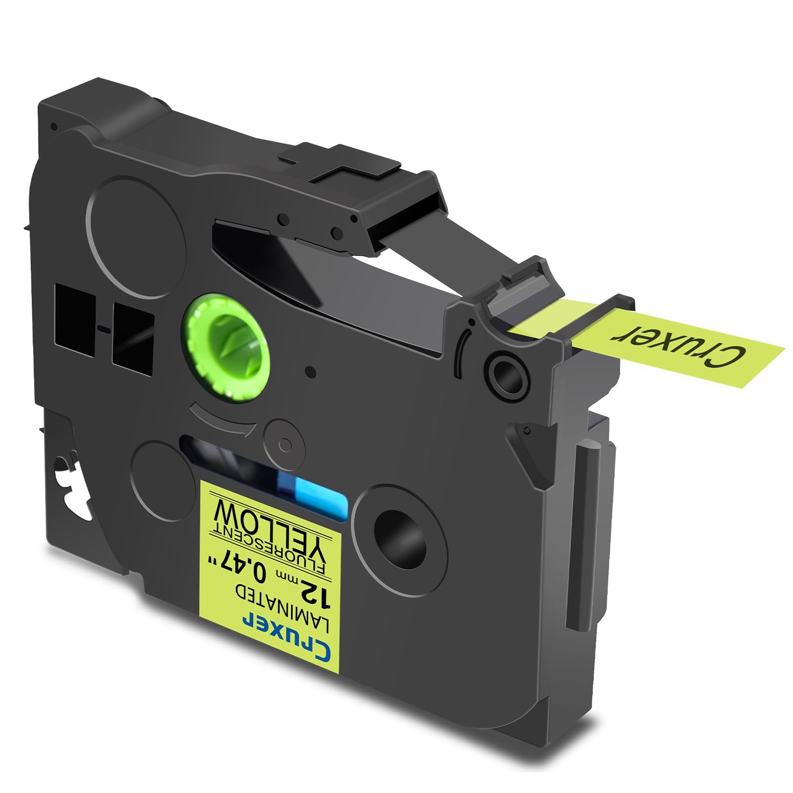 Cruxer 30er-Packung Kompatibel für Brother P-touch TZe-C31 Fluoreszierend Laminierte Bänder，Schwarz auf Gelb 0,47'' 12mm x 5m Schriftband Ersatz für Brother PT-H100R PT-200 PT-H110 PT-D410 PT-E110VP