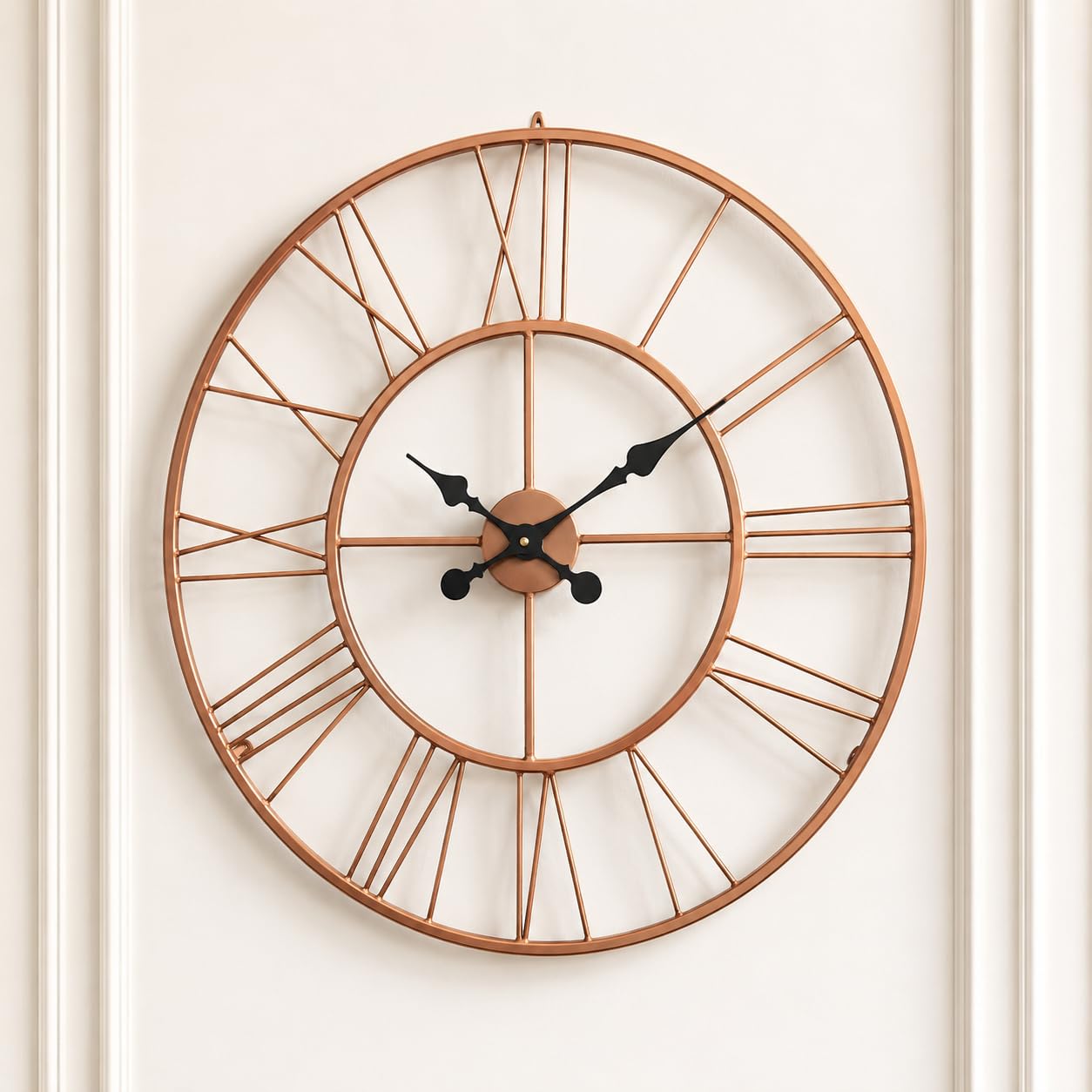 RIOH Decor Luxury Metal Roman Wall Clock 60 CM, Open Frame Vintage Wall Clock for Living Room, Silent Wall Clock for Home Decor, Large Decorative Clock for Office, Hall & Bedroom, Rose Gold-image-44
