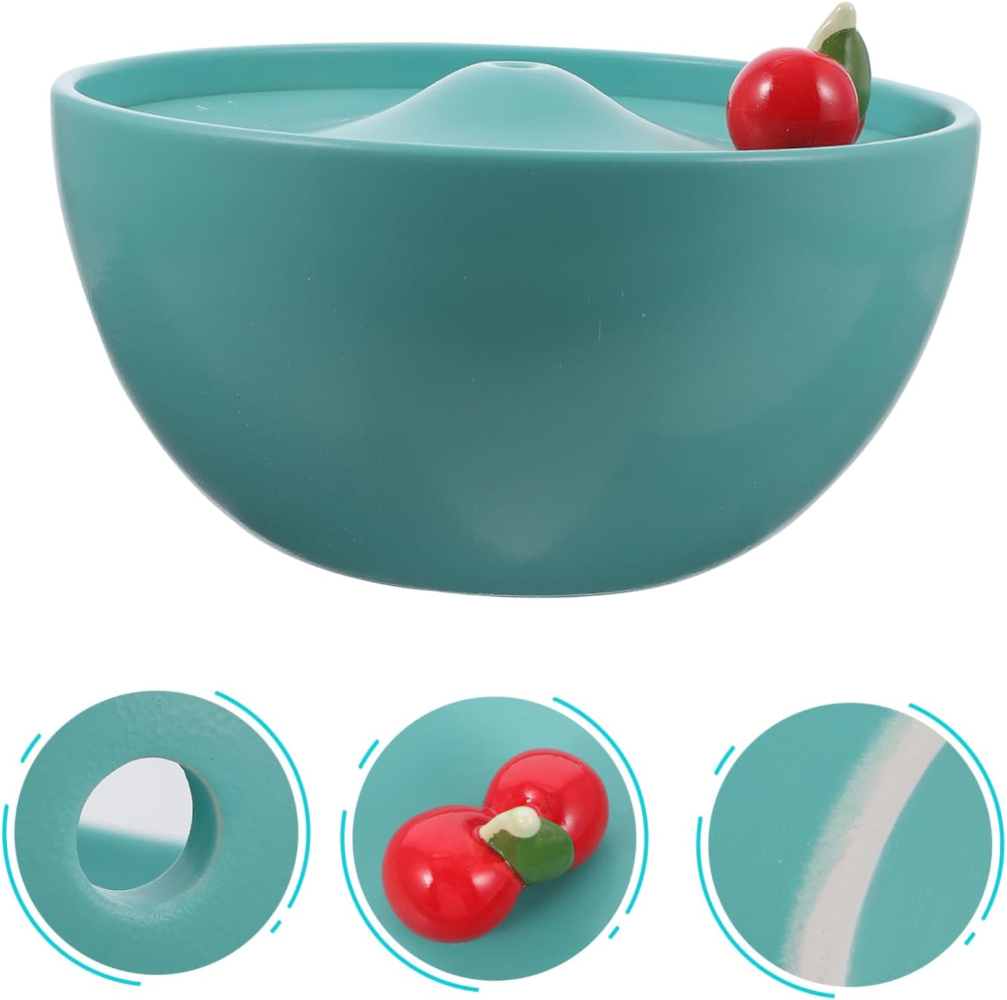USB Cherry Ceramic Cat Water Fountain Durable Pet Drinking Bowl for Cats and Dogs Smooth Surface Easy to Clean for Home and Outdoor Use