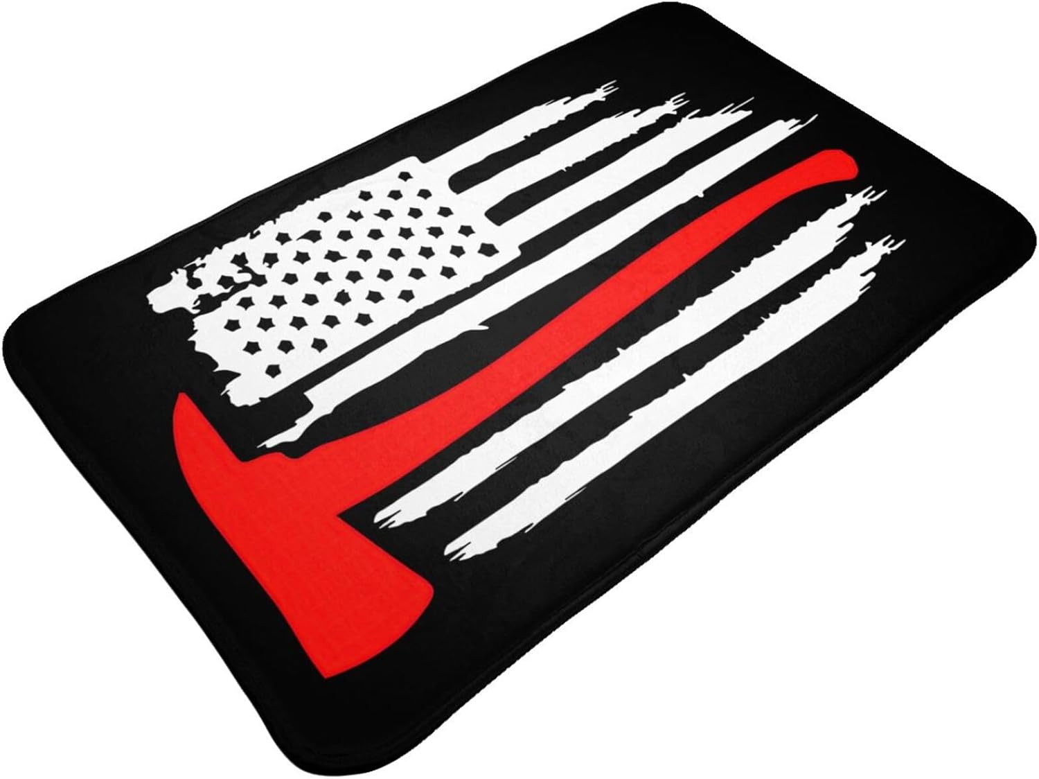 MINGSHAN American Flag Firefighter Non-Slip Door mat, Bathroom mat, Indoor/Outdoor Carpet, Household Decorative Floor mat, Living Room Bedroom Door mat 20 X 31.5 in