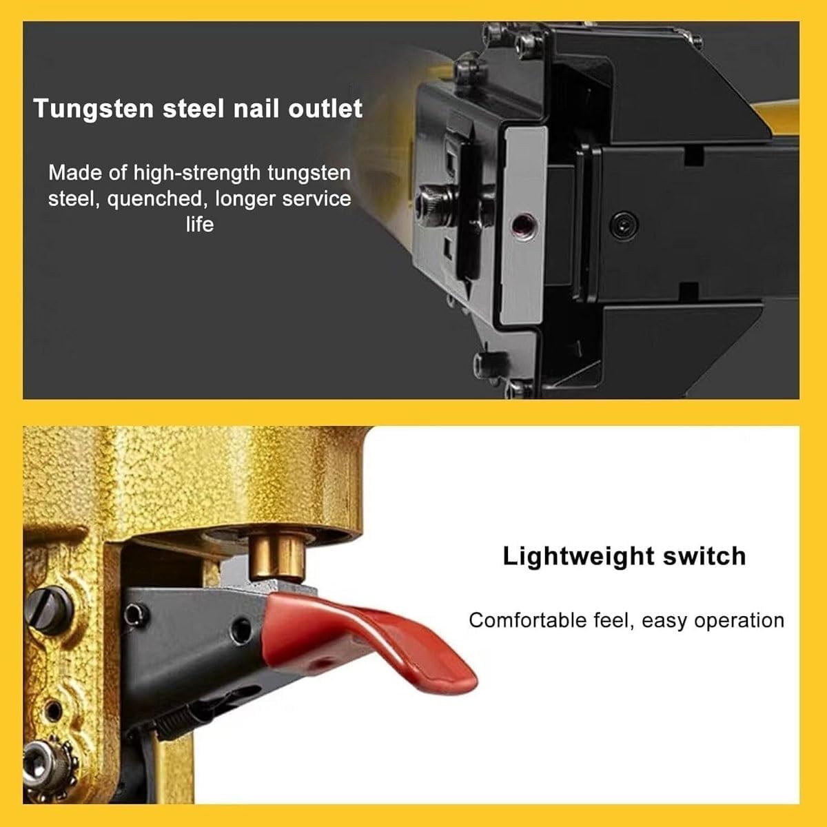 Pneumatic Carton Stapler,Powerful Pneumatic Nail Gun,Adjustable Nail Depth and Tightness,Industrial Hand-held Cartons Packing Sealer Closing Tool,for Closing Cartons Folding Boxes(18mm)