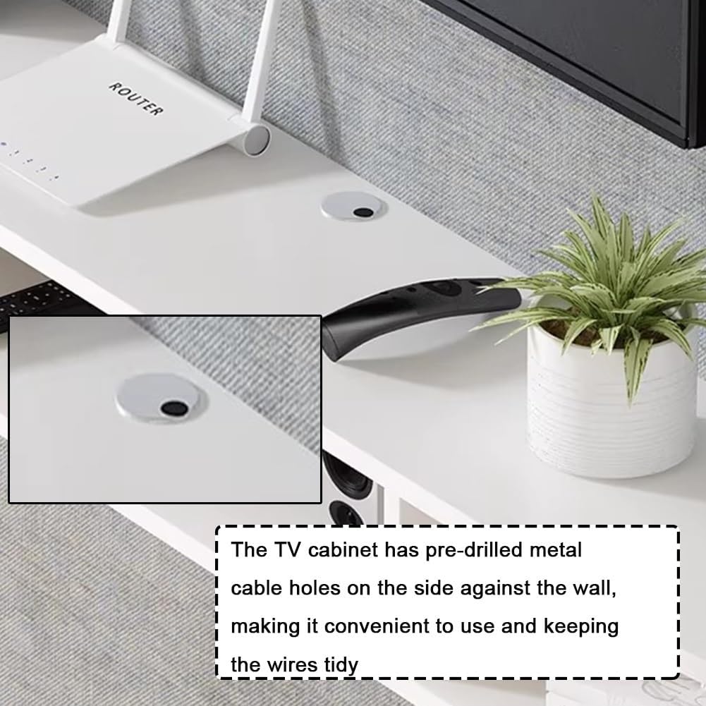 mobile TV Console multimediale moderna a parete con supporto TV galleggiante con mobili TV for camera da letto, soggiorno(White,120cm)