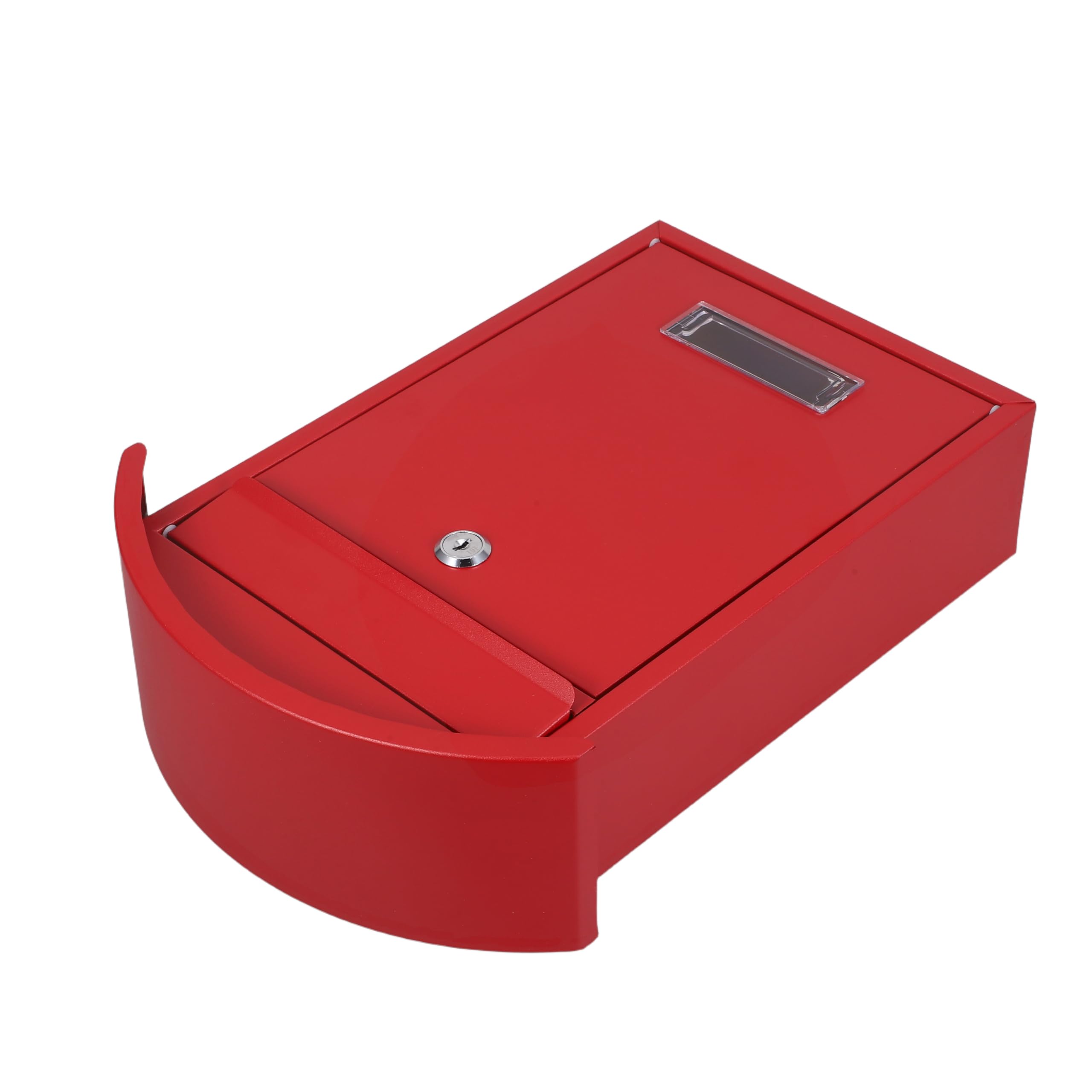CALLARON Buzón de Pared para Exterior con Cerradura de Seguridad, Tamaño 35,5 X 25,4 X 10 Cm, Color Rojo, Fabricado en Hierro Resistente Intemperie, Adecuado para Hogar y Oficina