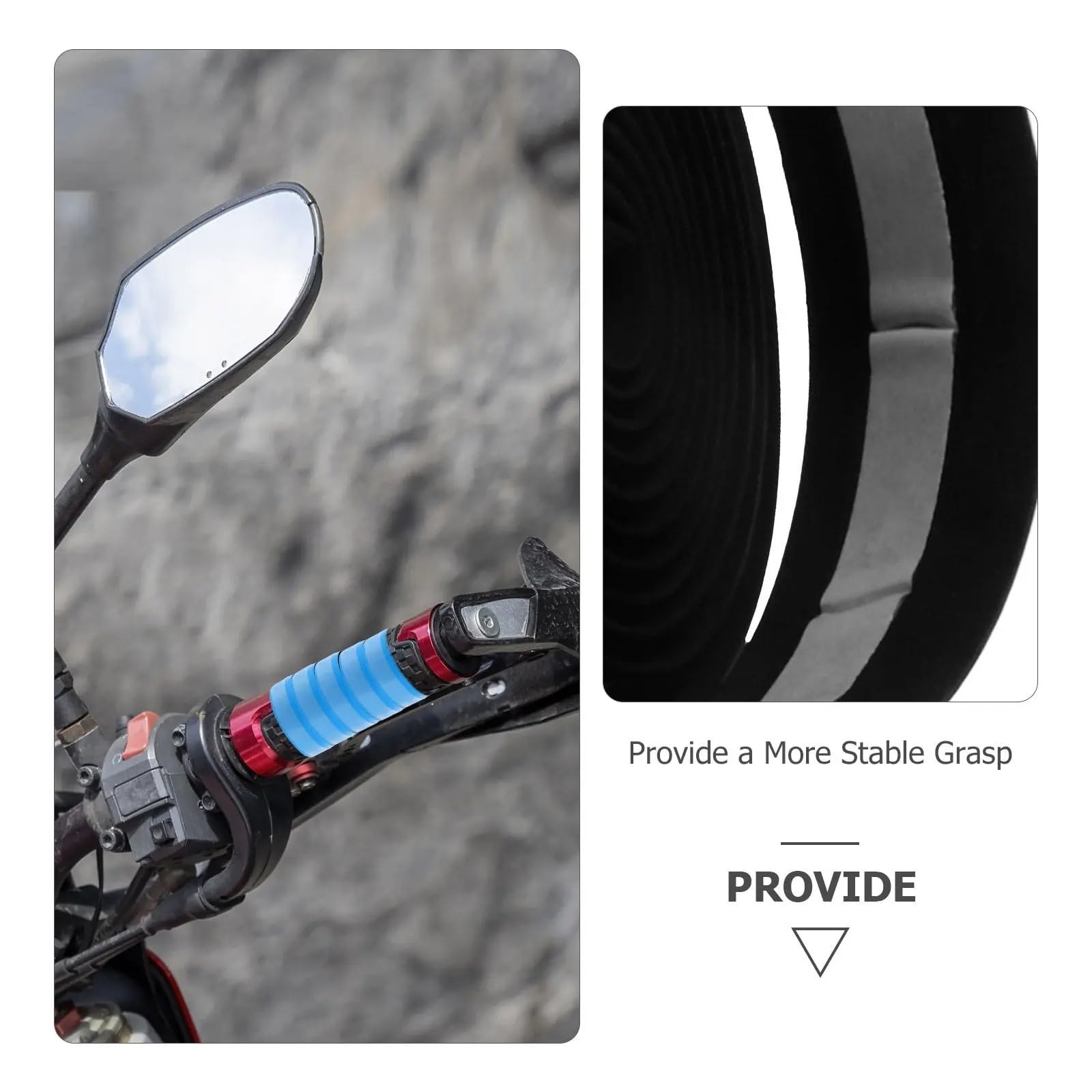 2-częściowy antypoślizgowy pasek na kierownicę motocyklową, amortyzującą, antypoślizgową i wygodną kierownicą do roweru szosowego, górskiego i crossowego.