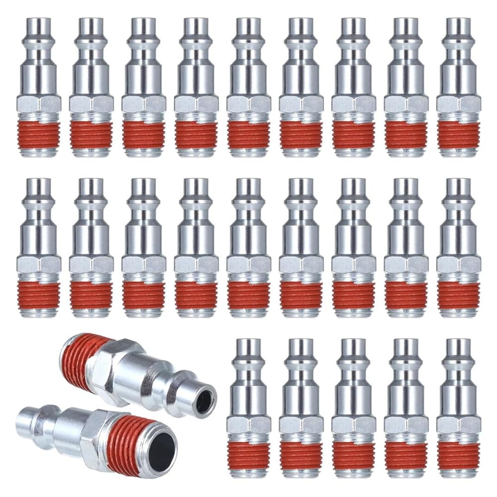 Aundhegrtt Quick Connect Adapters 25 PCS 1/4 Inch NPT Male Industrial for Air Plugs for Air Compressors