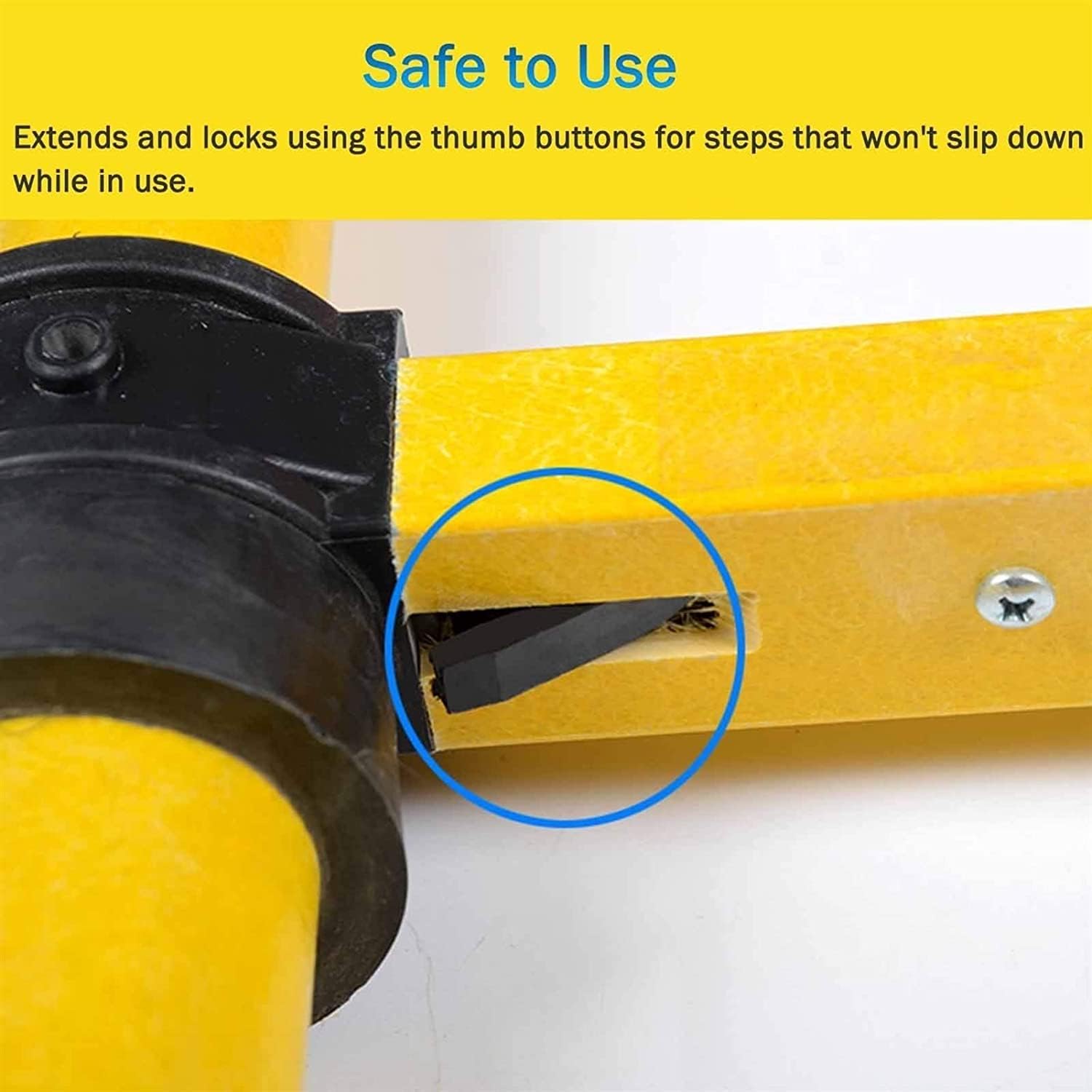 OKUOKA Non Conductive Telescopic Extension Ladders with Removable Hooks - 2.6m/ 3.2m/ 4m/ 5m Tall Telescoping Ladder for Outdoor Electrical Work (Size : 3m/9.8ft)