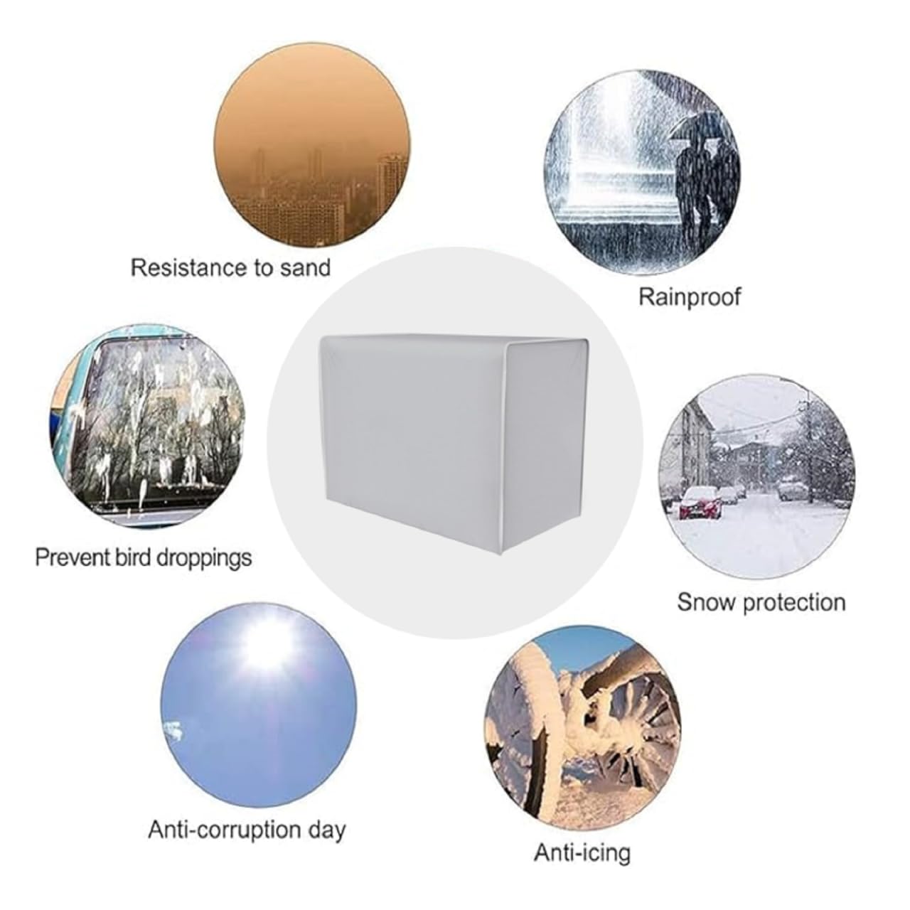 Copri Condizionatore da Esterno, Copertura Condizionatore Esterno Universale, Copertura Condizionatori Pvc, Coperchio Condizionatore Esterno Impermeabile Solare Anti-Polvere Anti-Neve -96 * 40 * 70cm