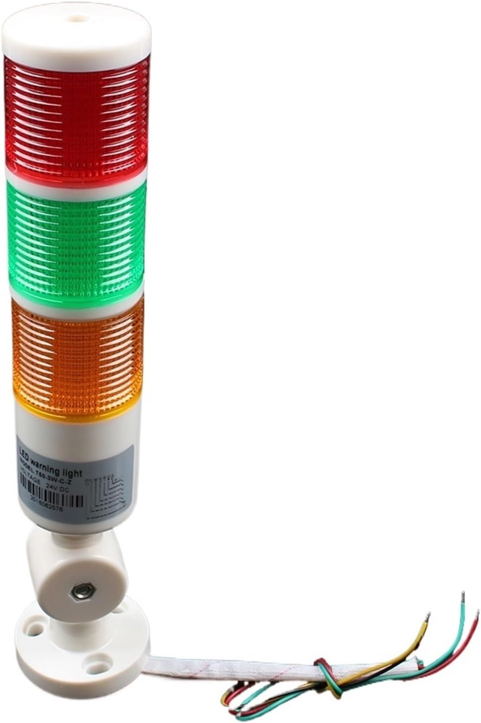 3 Colors Industrial Signal Safety Stack Alarm Light lamp LED Red Green Yellow Tower Lamp LED Plastic Indoor 3 Layer with Base(DC12-24VSteady Light)