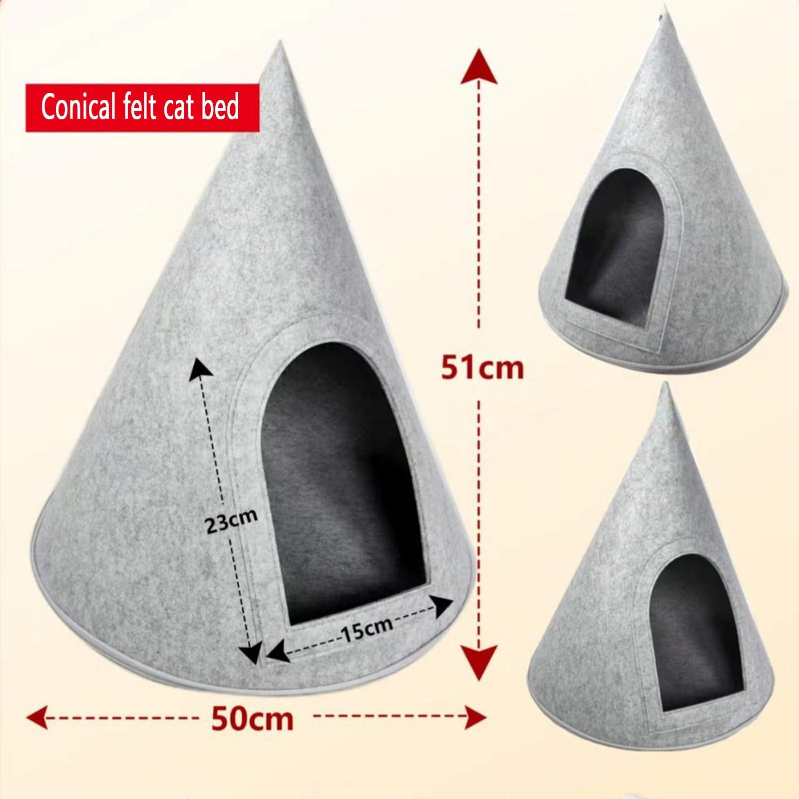 Cuccia per Gatti a Forma di Albero di Natale Set di Materiali per Nido Morbido Chiuso per Gatti da Interno e Cani Piccoli Regalo Natalizio Caldo per Amanti dei Gatti(Red2)