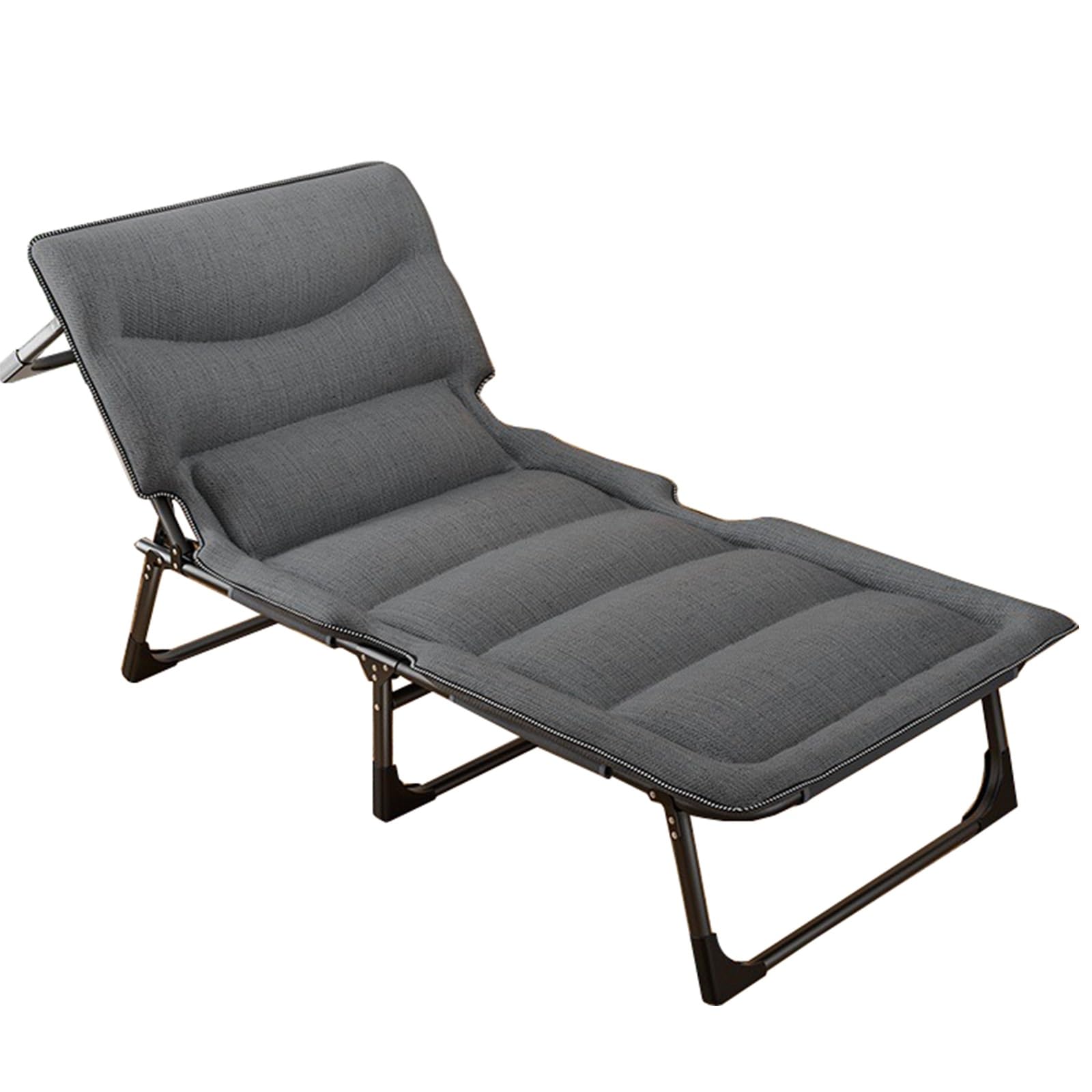 Lit de camping pliable avec oreiller et dossier réglable