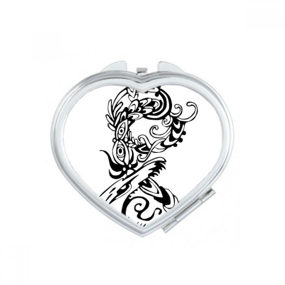 Miroir de poche oiseau et dragon chinois mignon pour retouches maquillage