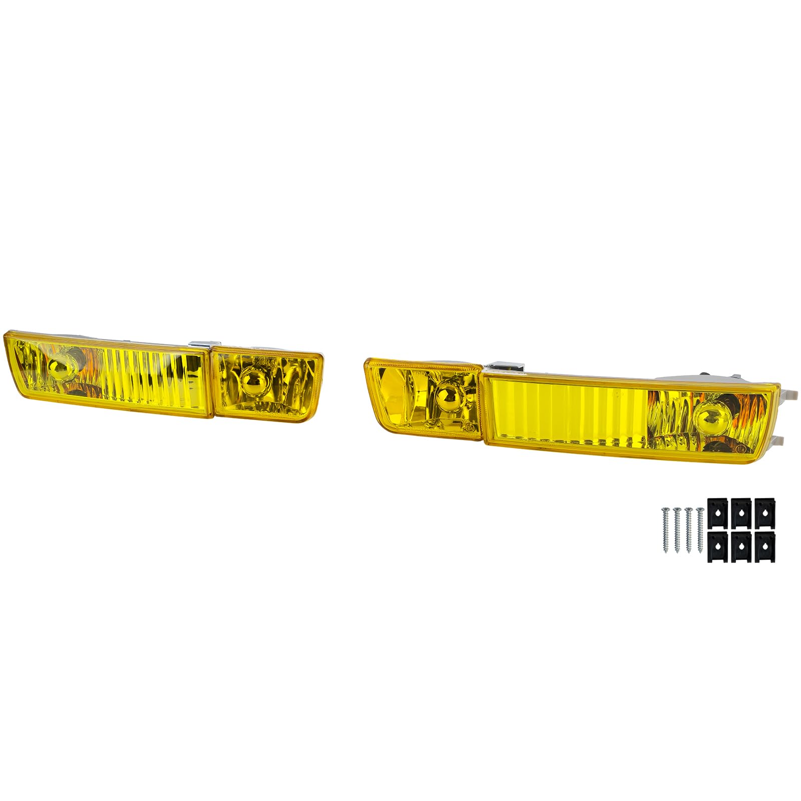 Klarglas Nebelscheinwerfer Set Gelb mit Blinker für VW Golf 3 91-97