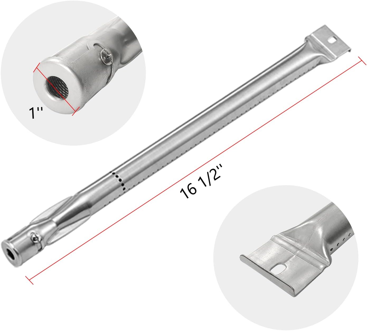Replacement Parts for Kitchenaid 2 Burner 720-0819, 720-0819GH, 730-0819G Gas Grill, 2 PCS Heat Shield Plate + 2 PCS Grill Burner Tube + 2 PCS Igniter Wire, Stainless Steel, 16 1/2 inch, KZ982