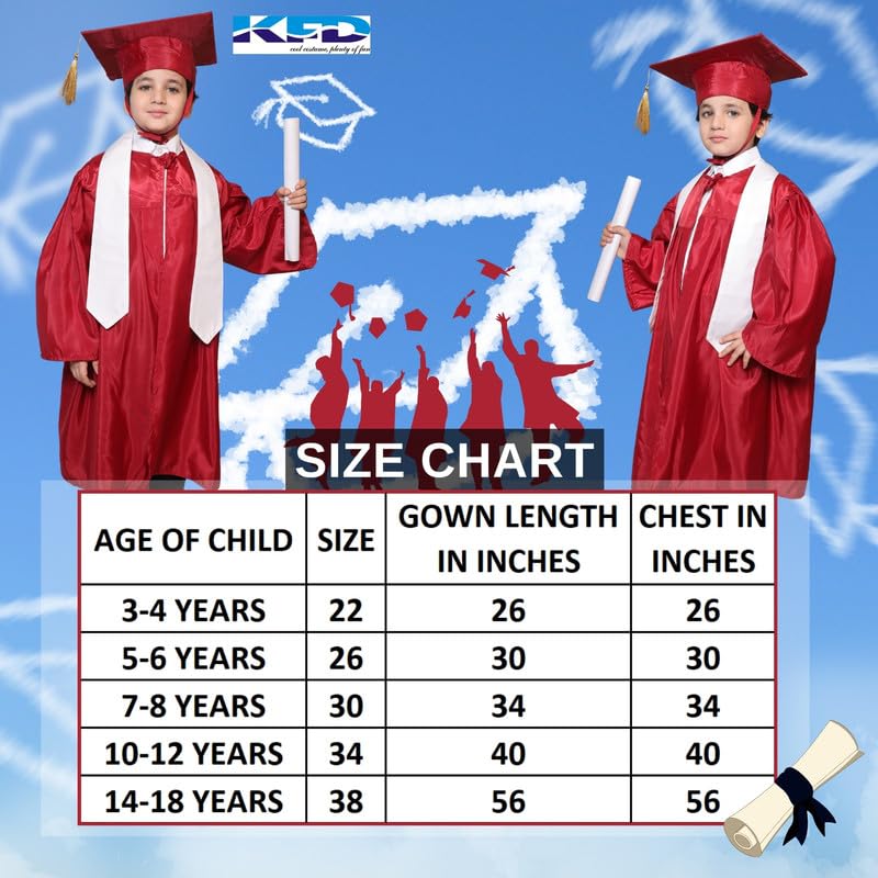 Image of Kaku Fancy Dresses Graduation Gown With Hat & Stole /Scarf | Degree Costume For Convocation Dress For Boys & Girls