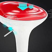 Vista 4 de Taburete de bar moderno, taburete de bar de altura ajustable, taburete giratorio de piel sintética, sillas de comedor hidráulicas, taburetes