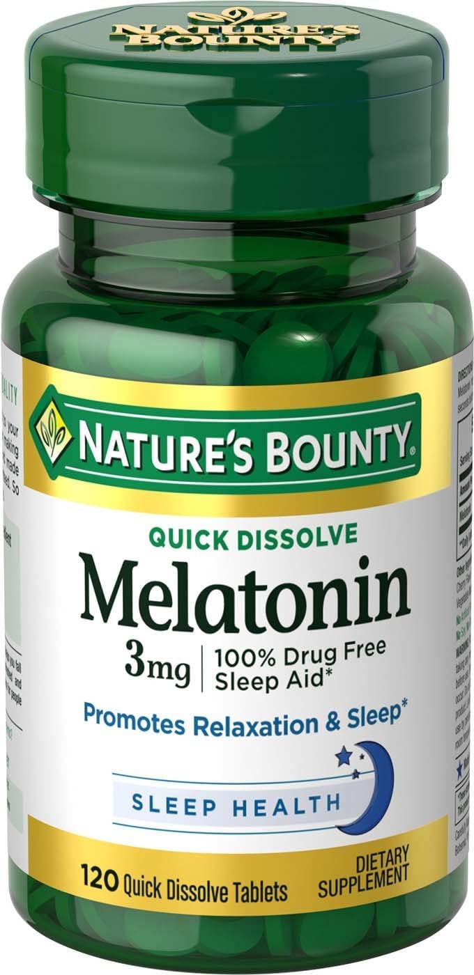 Nature's Brand Bounty Melatonin Quick Dissolve Tablets, 120 ct — Amazon image 3