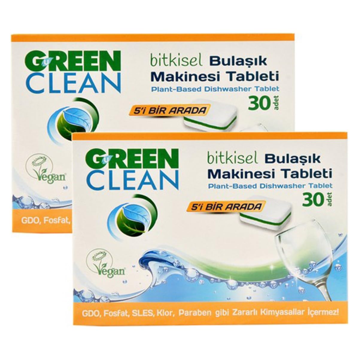 U Green Clean Green Clean Bitkisel Bulaşık Makinesi Tableti 30'lu x 2