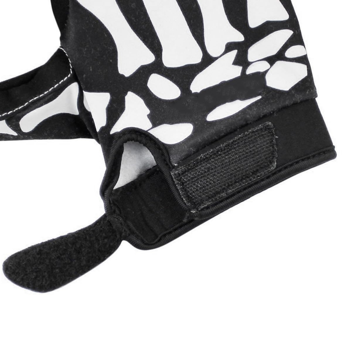 Abaodam 3 Pezzi Guanti Ciclismo Uomo Full Finger Neri Motivo Scheletro, Traspiranti in Poliestere Resistente e Silicone, per Appassionati di Sport Mtb