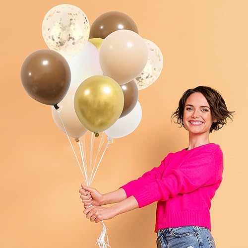 Miniatura 3 de RUBFAC Kit de arco de guirnalda de globos marrones, oso de peluche, decoración de baby shower, globos nude, marrón, marrón, marrón, globos neutros,