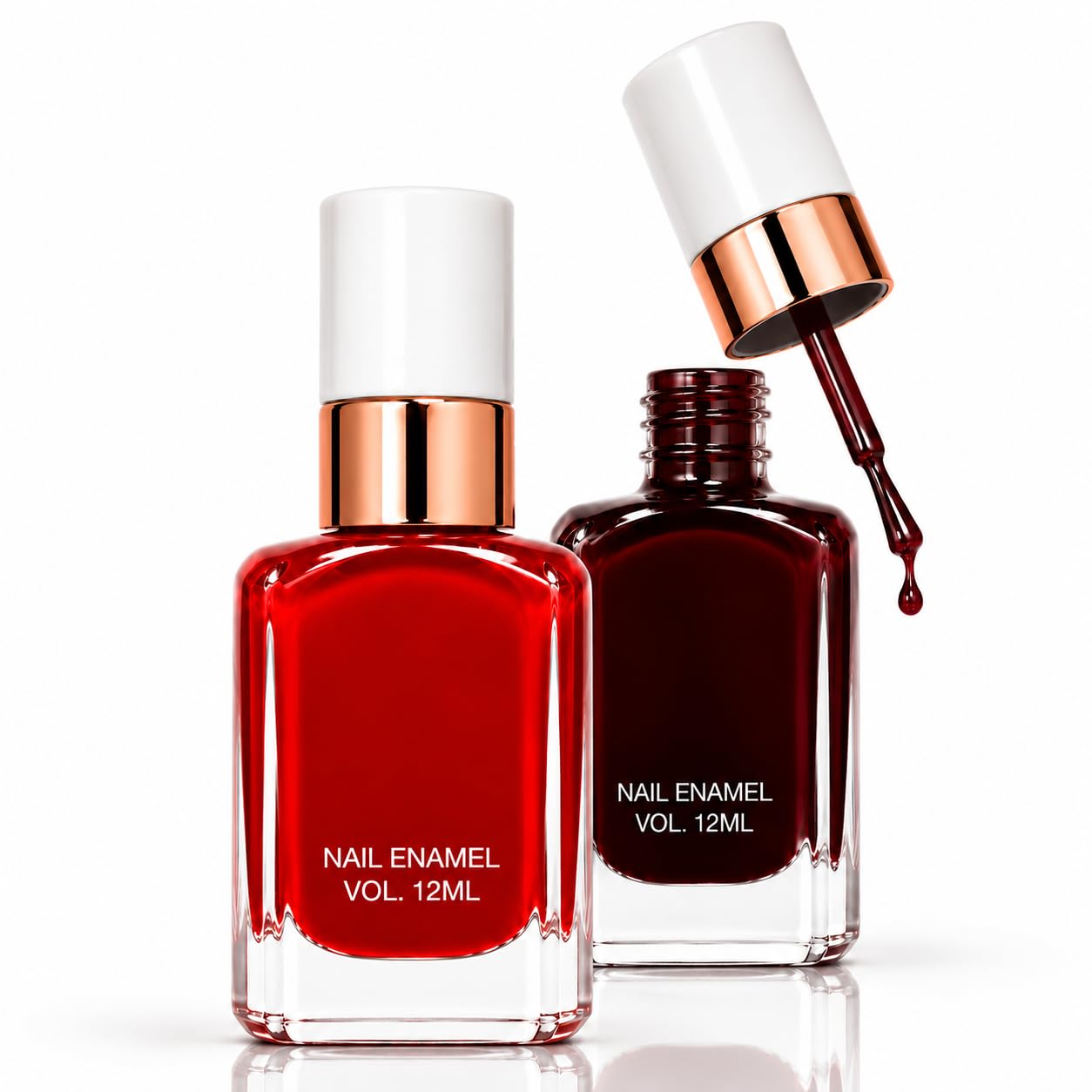(pack of 2) 12ml each - jacronic gel nail polish set for women | cherry red & classic red nail paint combo | quick dry, glossy gel finish, long lasting chip free nail polish