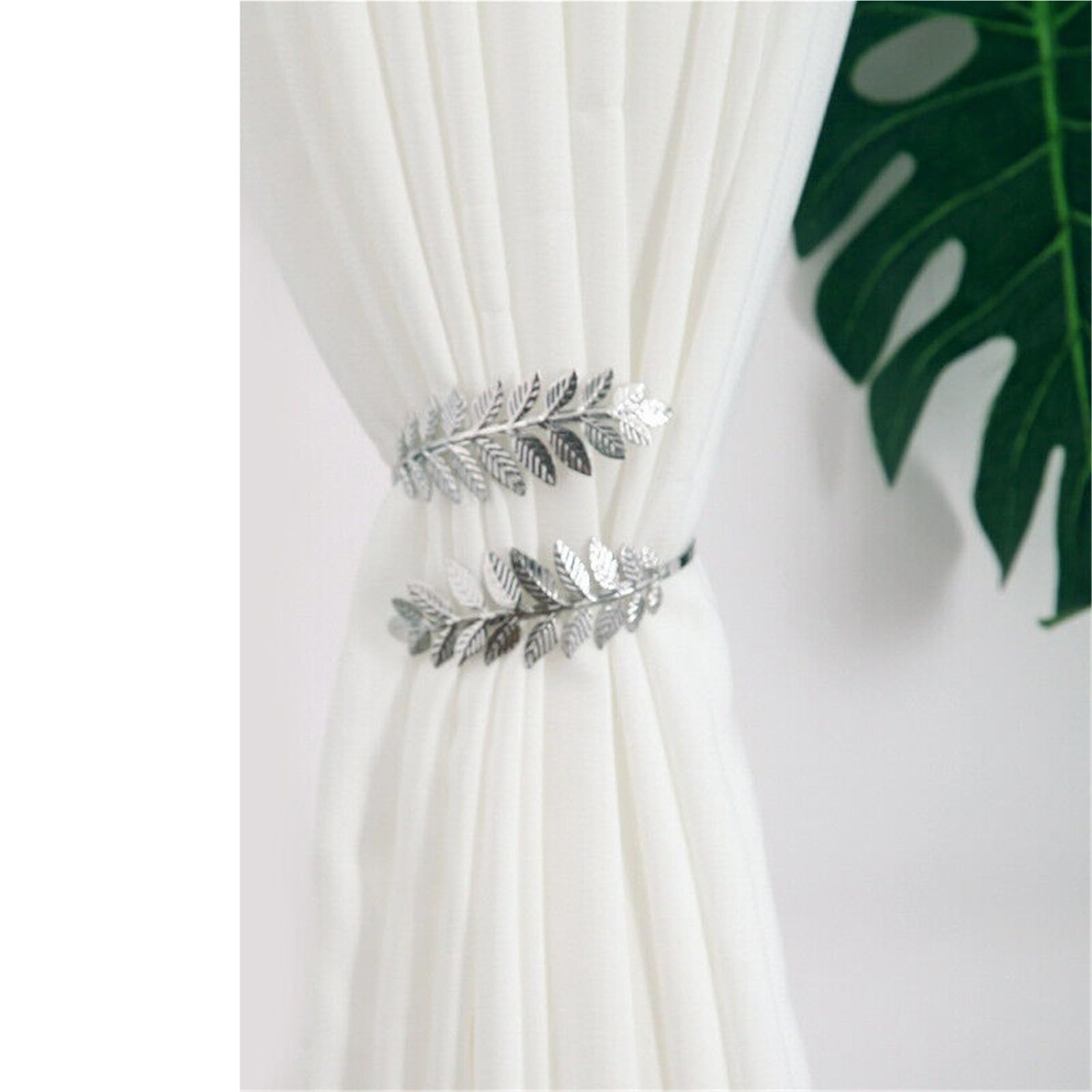 Curtain Tie Backs 1Pc Curtain Tieback Rope Holder Clips Metal Drapes Buckle Clip(Color-9)