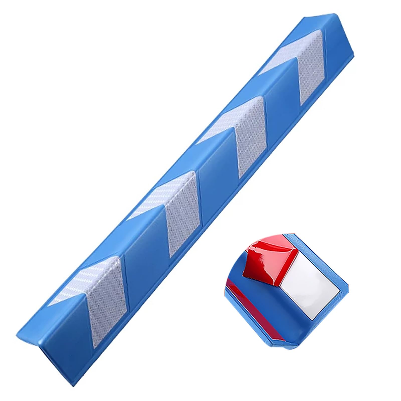 Reflective Rubber Foam Wall Corner Guard Set, Self-Adhesive Edge Protector, Weatherproof Bumpers, Night Visibility Crash Protection, for Car Parking, Roads, Trailers(Blue)