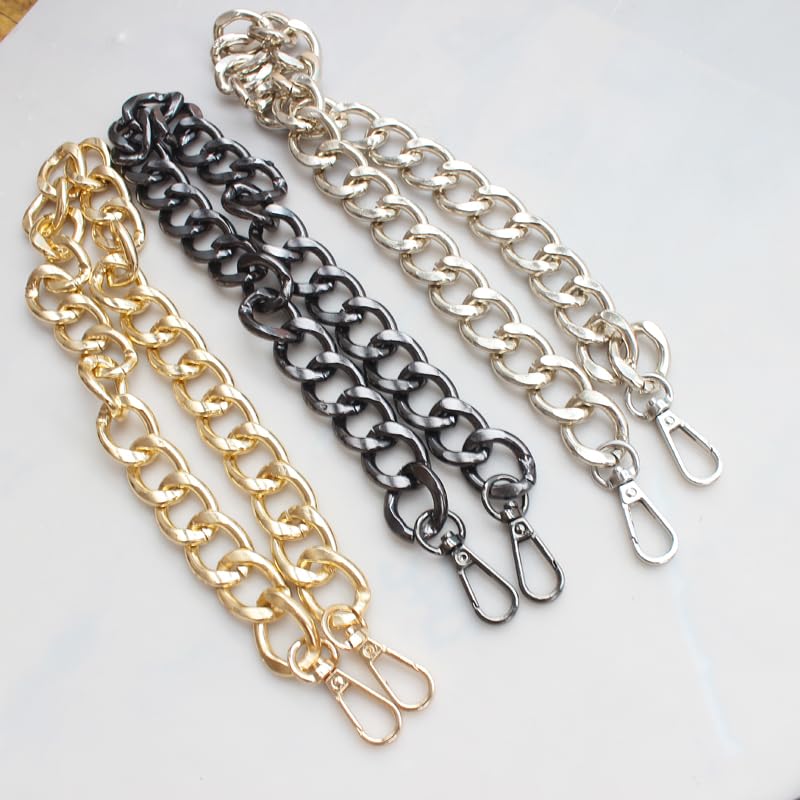 Cadena para Bolso Cadena de Metal de Bronce Antiguo de Repuesto, 30/60/100cm, for Bolso con asa, Accesorios DIY de Bronce Antiguo for Hardware de Correa Cadena Bolso(Noir,100cm)
