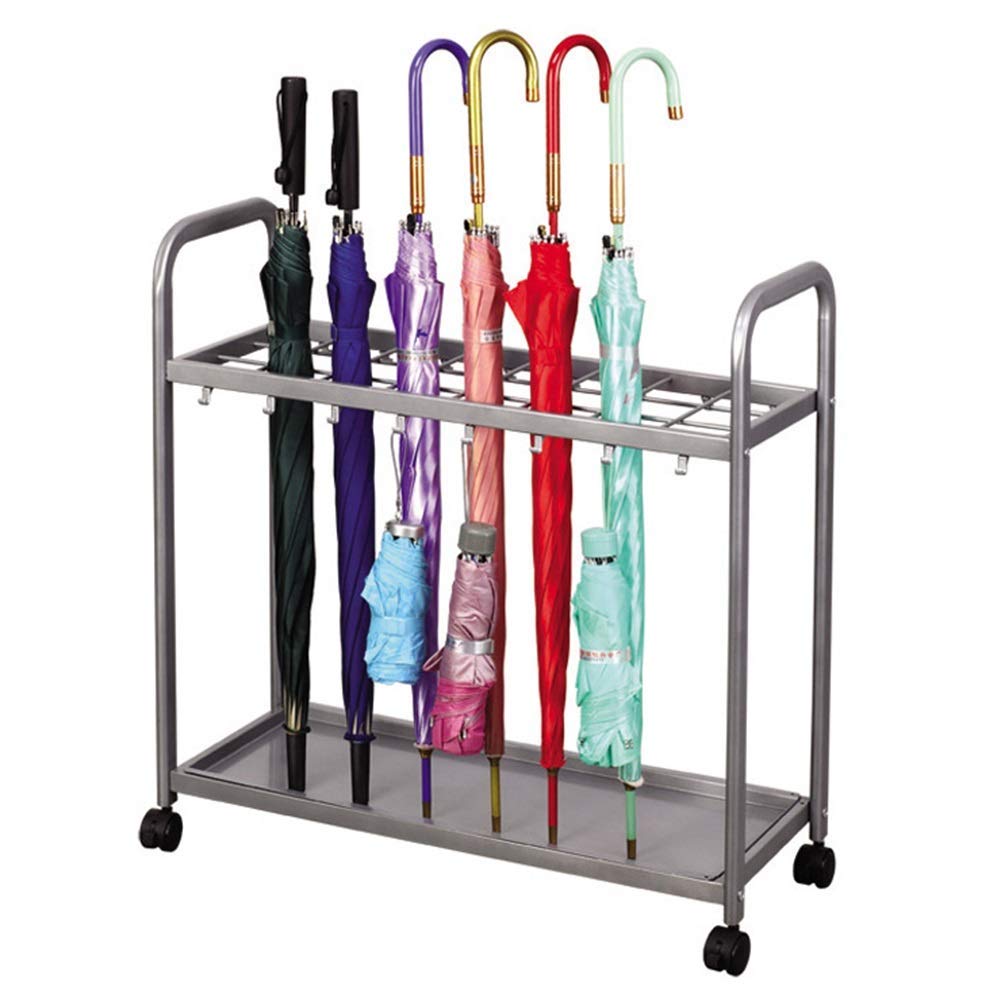 Porte-parapluie chariot en métal à 24 emplacements pour l'entrée