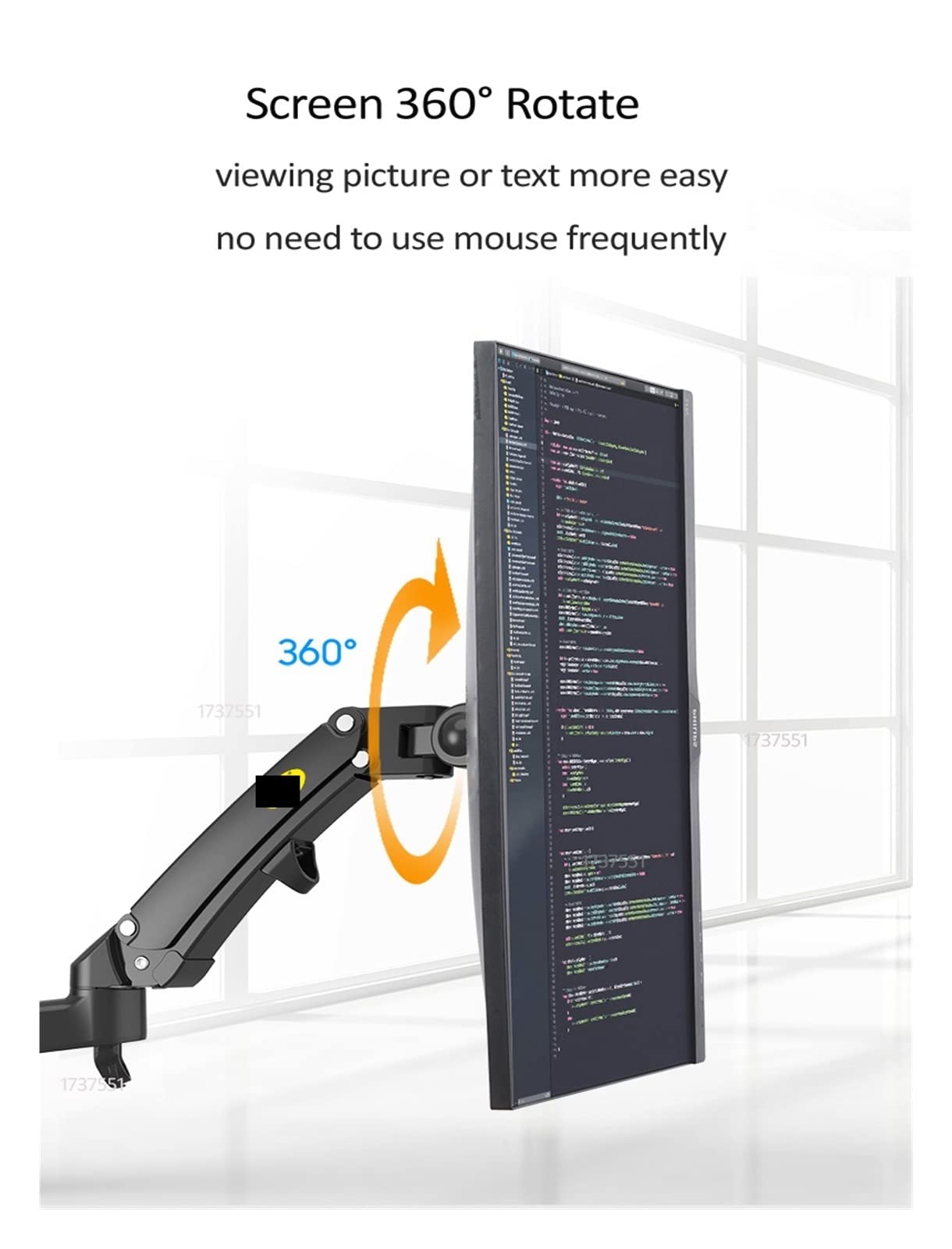 Uchwyt ścienny ze sprężyną gazową Full Motion do monitorów i telewizorów 43.2 cm-89.9 cm, obsługuje 3-12 kg, pasuje do modeli, zawiera adapter, regulowany uchwyt LCD