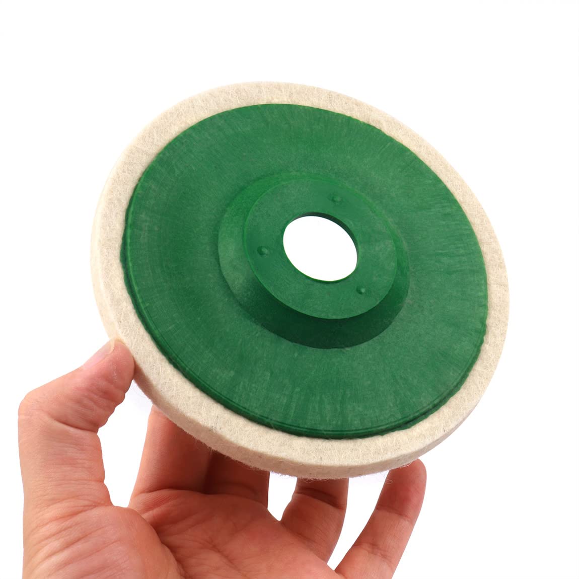 ATOPLEE Wool Polishing Wheel Disc,5pcs 5" x 7/8" Arbor Buffing Wheel for Angle Grinder,Wool Felt Polishing Wheel for Metal,Marble,Wood（Hole Diameter:22mm）