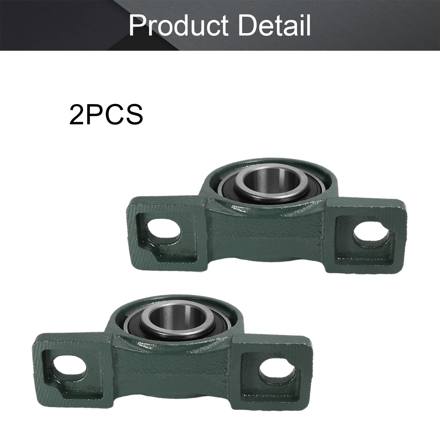Othmro Lot de 2 UCF207 Roulement à Coussin à Bride, Diamètre d'alésage de 15 mm, en acier et Serrure à Vis en Fonte, pour le Montage sur des Surfaces Verticales à l'axe de l'arbre