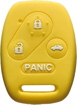 Silicone Keyless Entry Remote Control Key Fob Cover Case protector Replacement Fit For Honda Accord Accord Crosstour CR-V Civic Element Pilot OUCG8D-380H-A N5F-S0084A N5F-A05TAAyellow