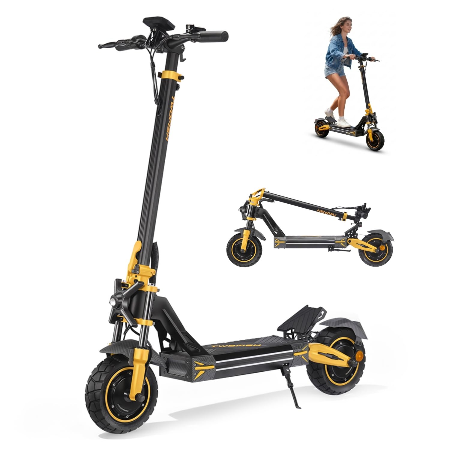 TW3PRO Monopattino Elettrico Doppia Trazione, 52V 23Ah, 45-55Km Autonomia | Limite Di Velocità Sbloccabile, Display Ad Alta Definizione, Pneumatici 11", Sblocco NFC, Doppia Sospensione&Freno a Disco