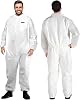 YIBER Hazmat Suit Disposable Coverall | Heavy Duty Full Body Painters Suit in 7 Sizes with Multiple Specifications for Men & Women Without Hood - Breathable & Water-Resistant