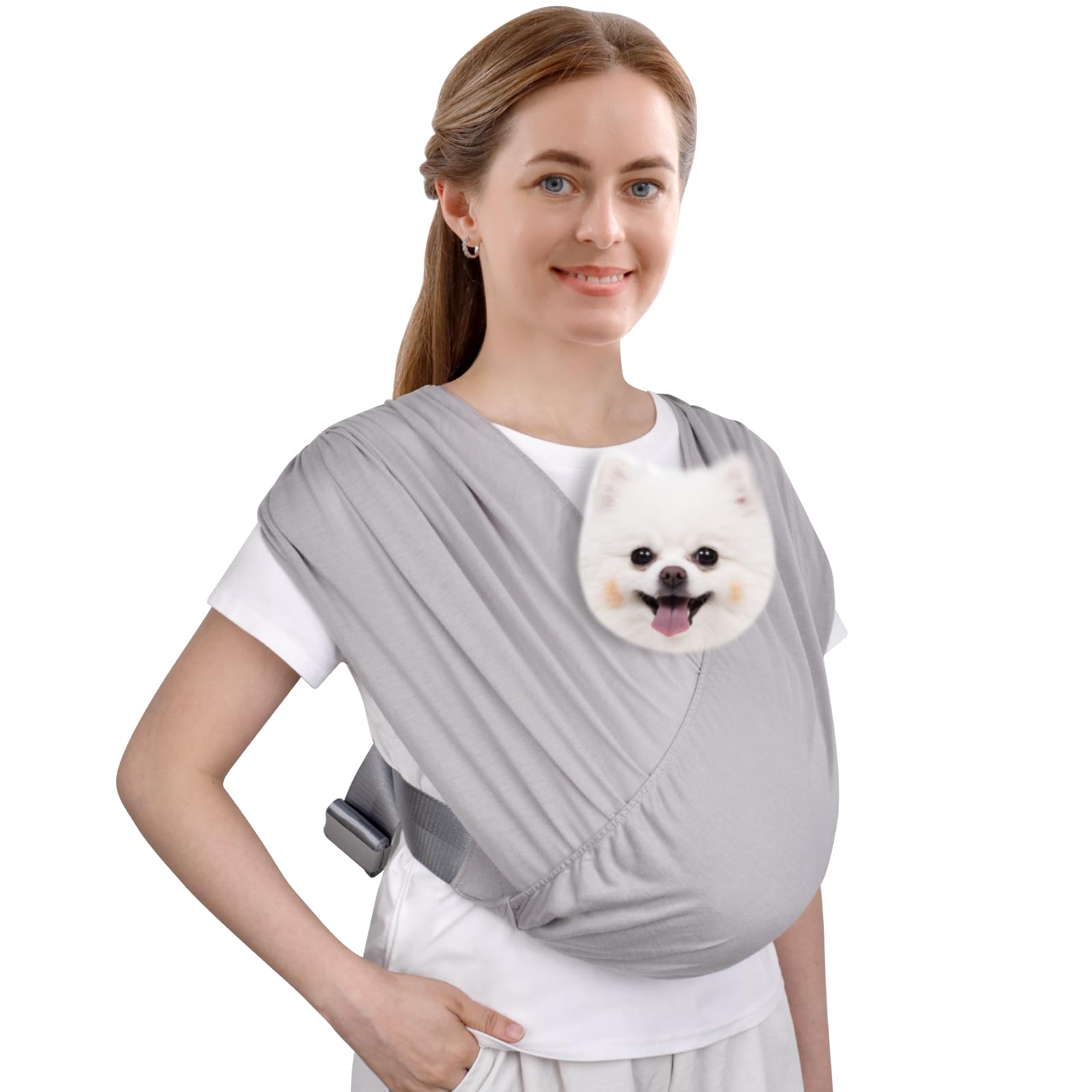 CUBY Swaddle Dog Sling Carrier for Small Dogs, Front Pet Sling Carrier Chest,Hands Free Adjustable Cat Sling Carrier Soft Cotton Reducing Pain Puppy