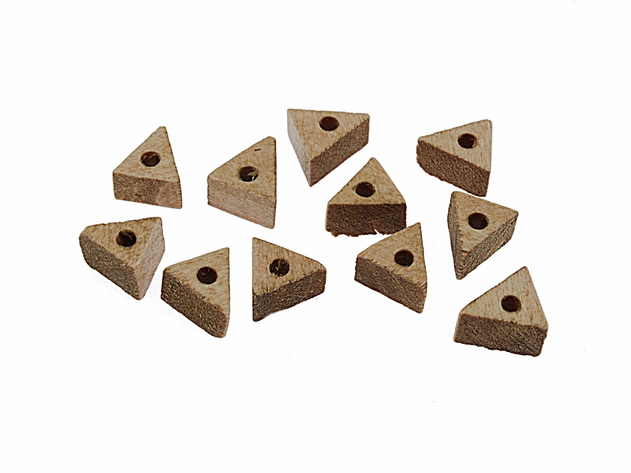 Vintageparts Fachhandel Für Schmuckzubehör Beige, Brown Vintageparts Wooden Triangle Beads 9 Mm Pack Of 10 Diy Jewellery