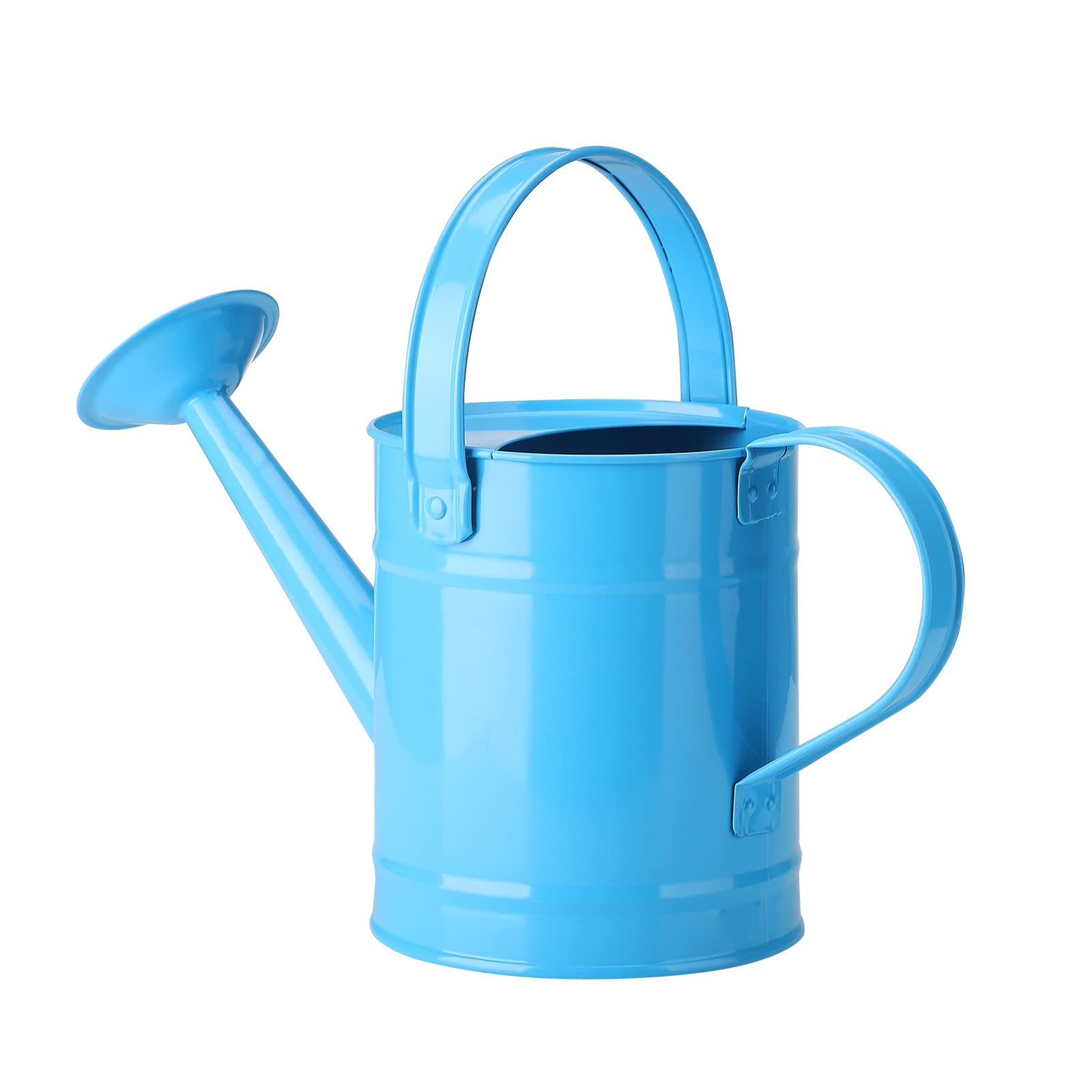 TITA-DONG Metal Watering Can, 1.5L Small Steel Plant Watering Can with Long Spout, Garden Watering Bucket Sprinkler Iron Watering Can for Bosai Outdoor and Indoor House Plants(Blue)