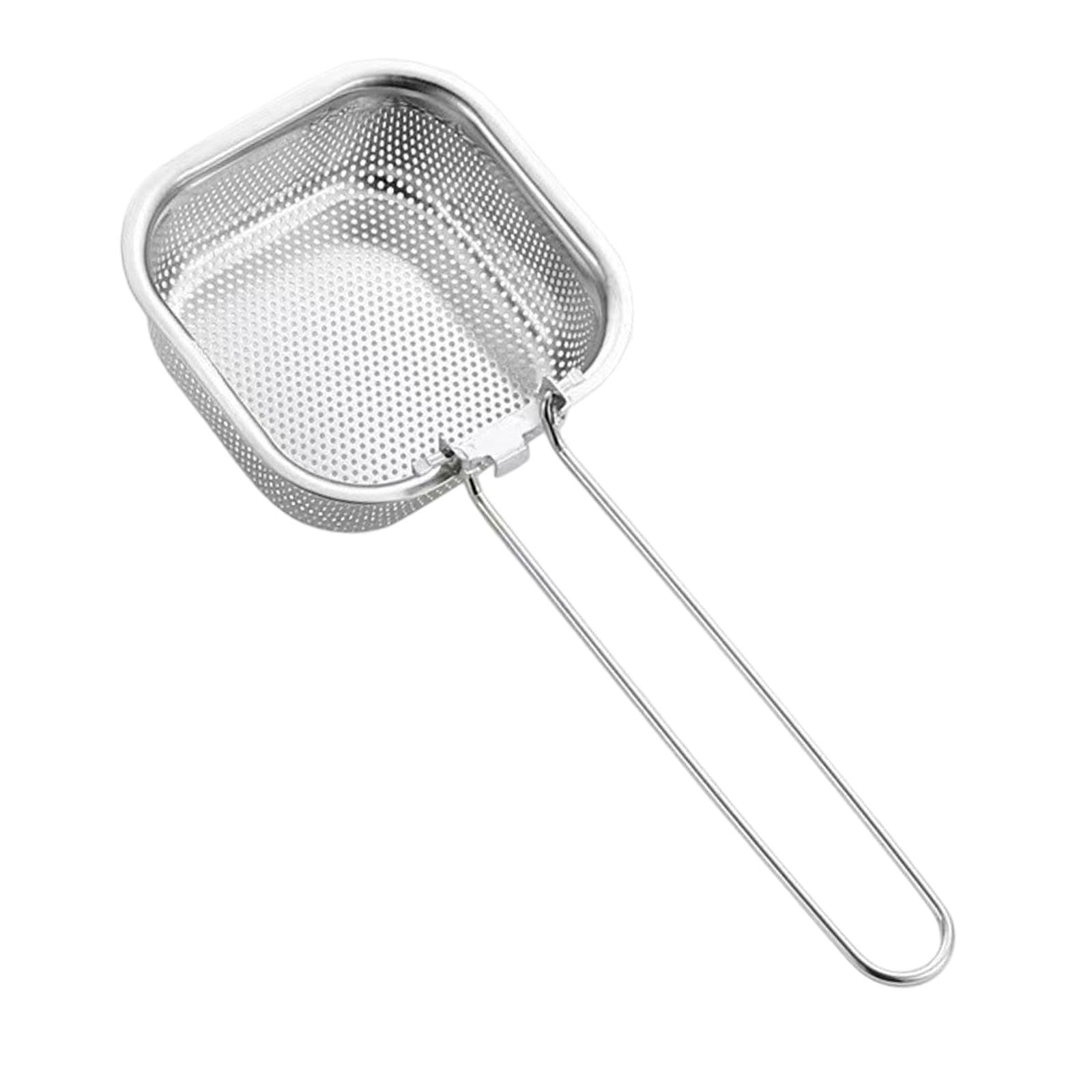 Panier à frites carré en maille inox pour un égouttage rapide des nouilles
