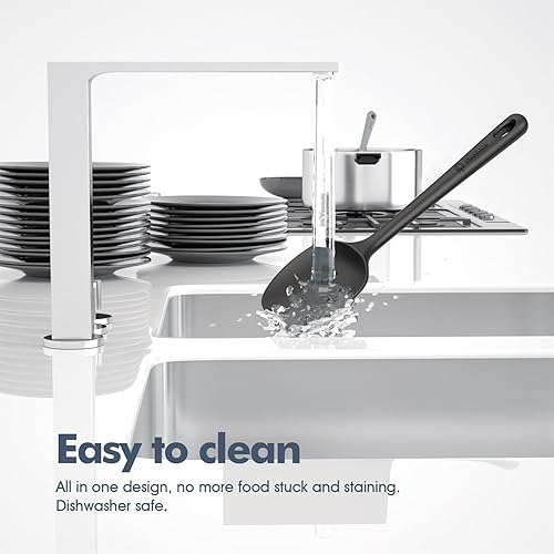 Vista 14 de Juego de 4 espátulas de silicona, espátulas de goma de grado alimenticio, con mango fuerte y agarre ergonómico, resistentes al calor para utensilios