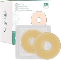 Vista 1 de Ostomy Barrier Rings - Outer Diameter 2" (50mm) 2mm Thickness,Moldable Ostomy Rings,Hydrocolloid Skin Extender Rings for Colostomy Bags,10 Count