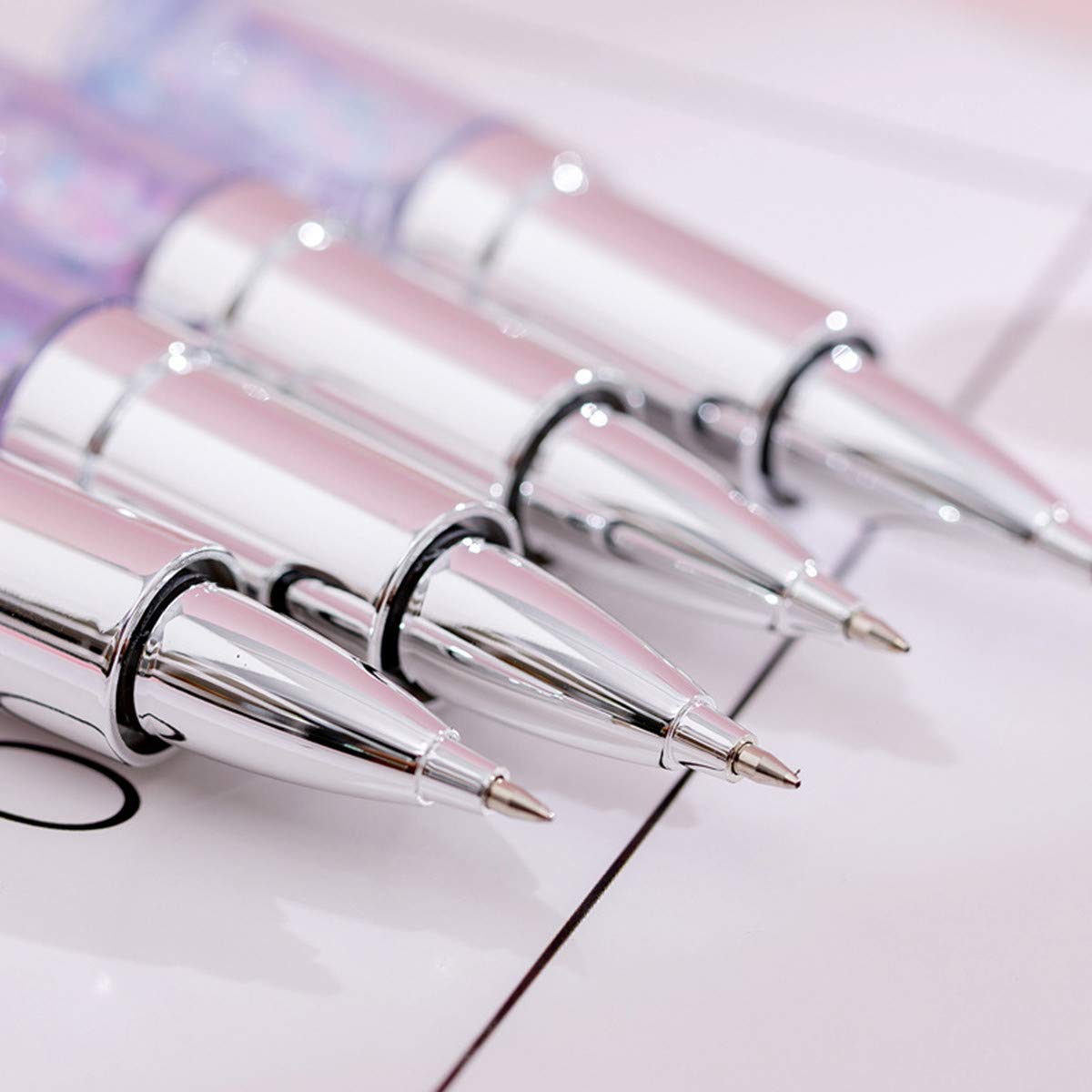 Funny live 4 Pcs Cute Sequins Drift Gel Ink Rollerball Pens Simulation Lipstick Ballpoint Pens, Funny Signature Pen Gift Pen, 0.7mm Black Ink