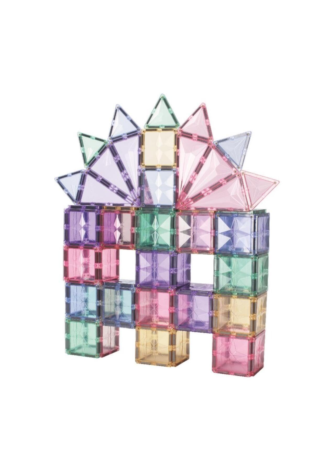 Großer Kreativ-Bausatz in Pastellfarben 125 Teile, großes Set, langlebiges Magnetspielzeug, Robustes Lernspielzeug, erweiterbare Sets, für Kinder ab 3 Jahren
