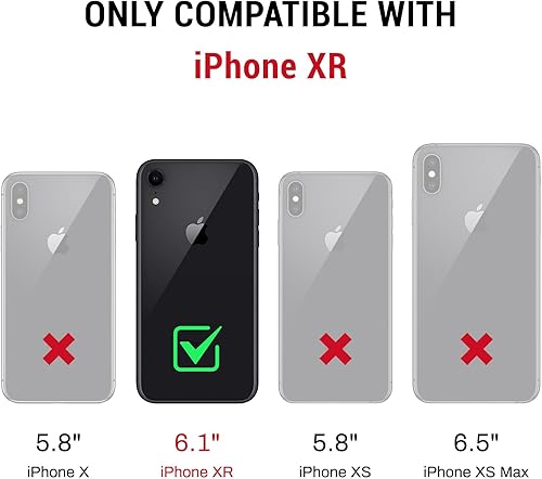 Miniatura 2 de DJDUCK Funda diseñada para iPhone XR con tarjetero y cierre magnético, protección de cuero con bloqueo RFID, a prueba de golpes, para mujeres y