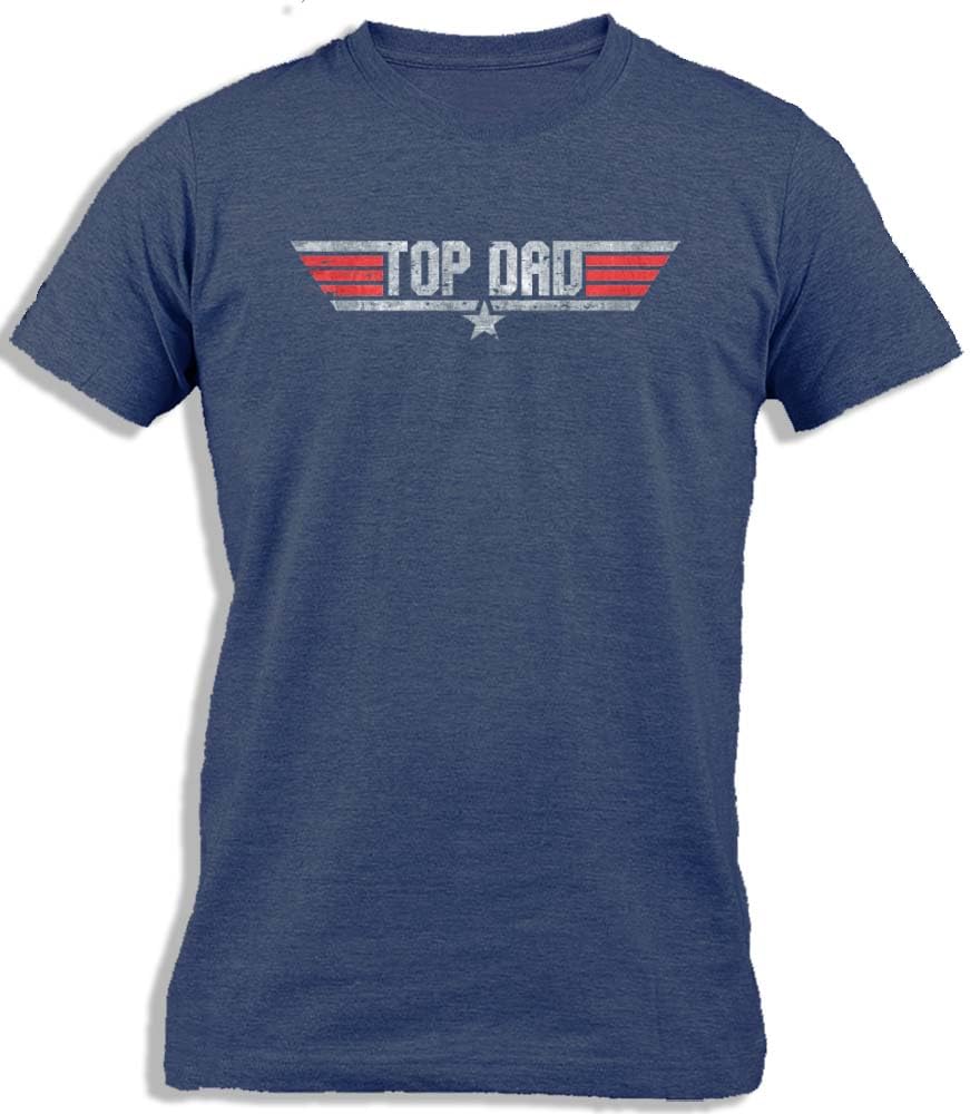 ™ TopDad | Top Dad Gun | Funny Daddy | Aviation Geek Dad | Maverick Dad | Pilot Dad Cotton T-Shirt For Men