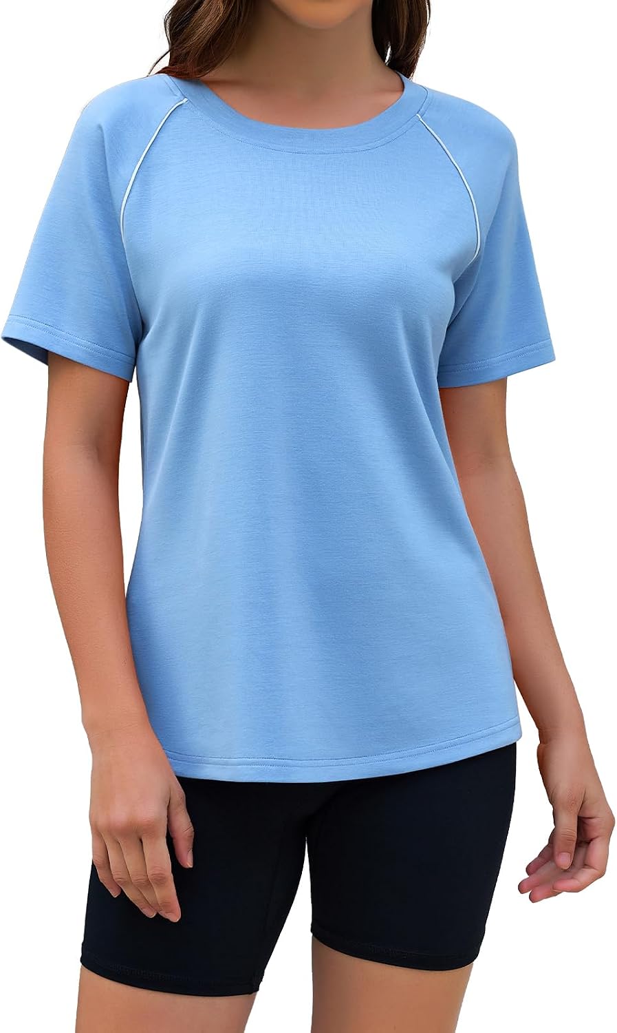 Women Short Sleeve Workout Tops Quick Dry Athletic T Shirts Running Gym Yoga Casual Tee Loose Fit Activewear