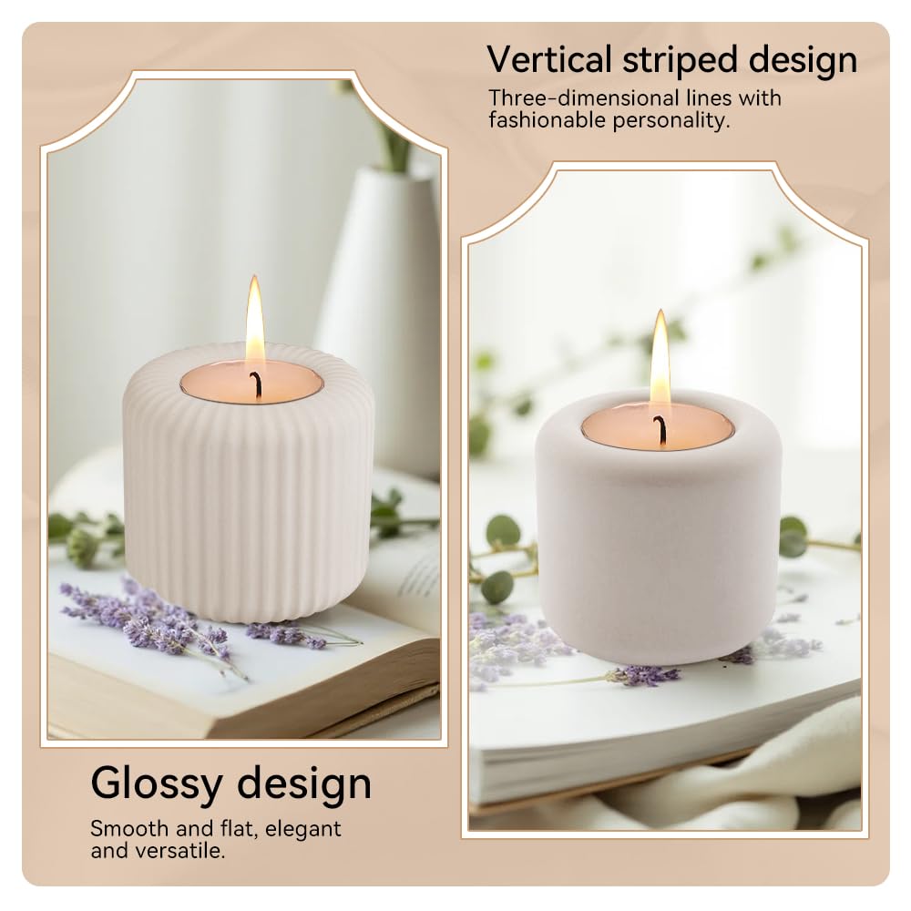 4 Pz Stampi per Portacandele in Silicone con 12 Candelabri in Metallo,Stampo in Silicone per Candelabri per Cemento, Gesso, Resina Epossidica, Sapone, Cioccolato
