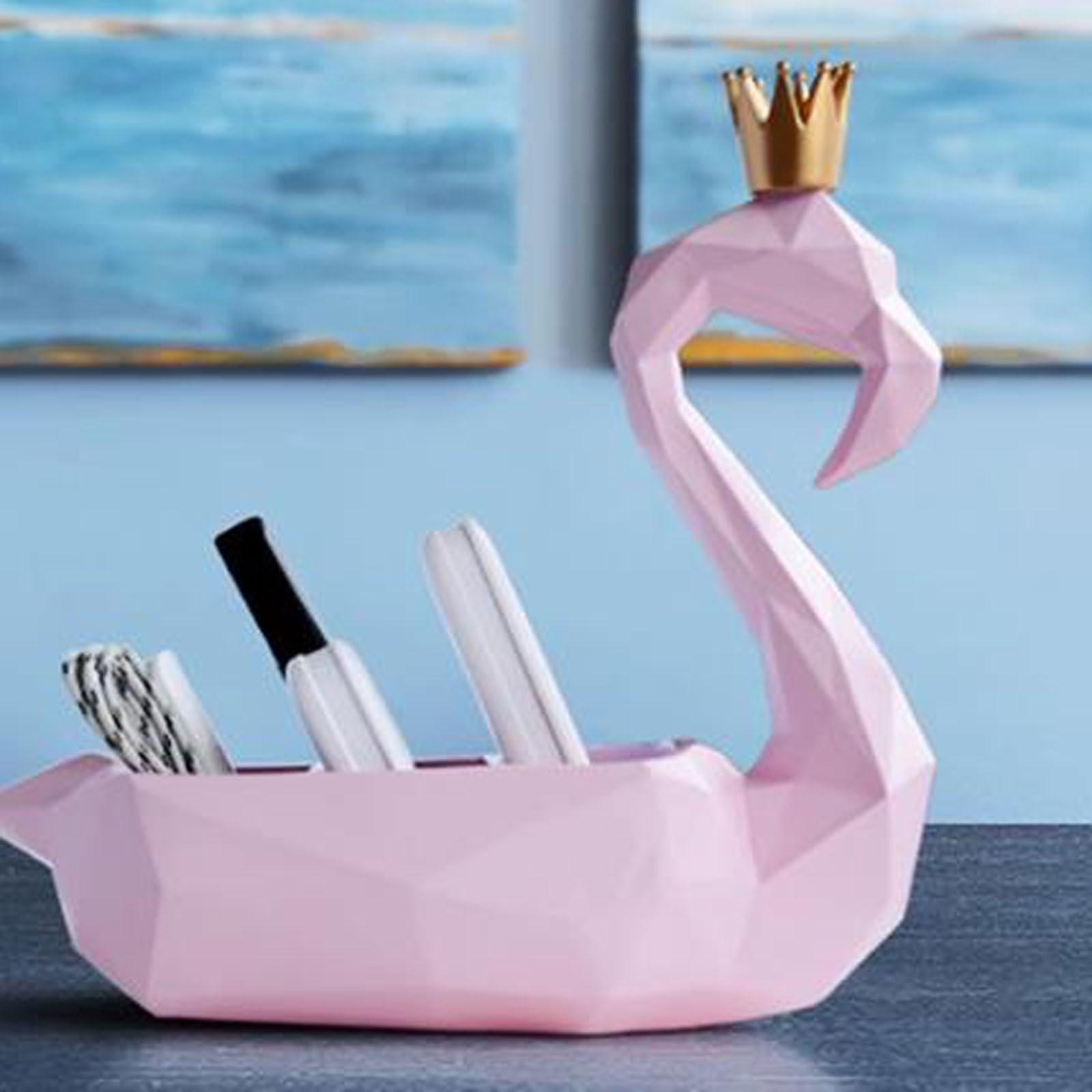 Porta Telecomandi Porta telecomando dal design creativo Flamingo, porta TV in resina, organizer da tavolo, scatola portaoggetti da scrivania, accessori for controller, media, posta, calcolatrice, chia